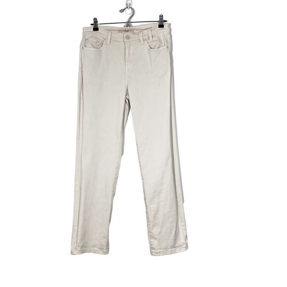 Nik+Zoe Women’s Mid-Rise Straight Ivory Jeans Sz‎ 29 Stretchy Comfy - Picture 1 of 14